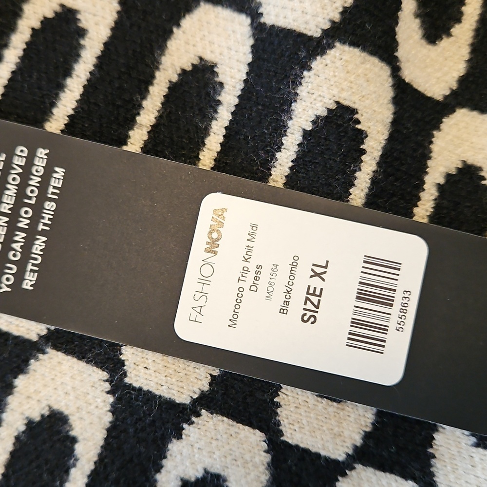 NWT! Fashion Nova Morocco Trip Knit Midi Dress Size XL - Picture 6 of 7